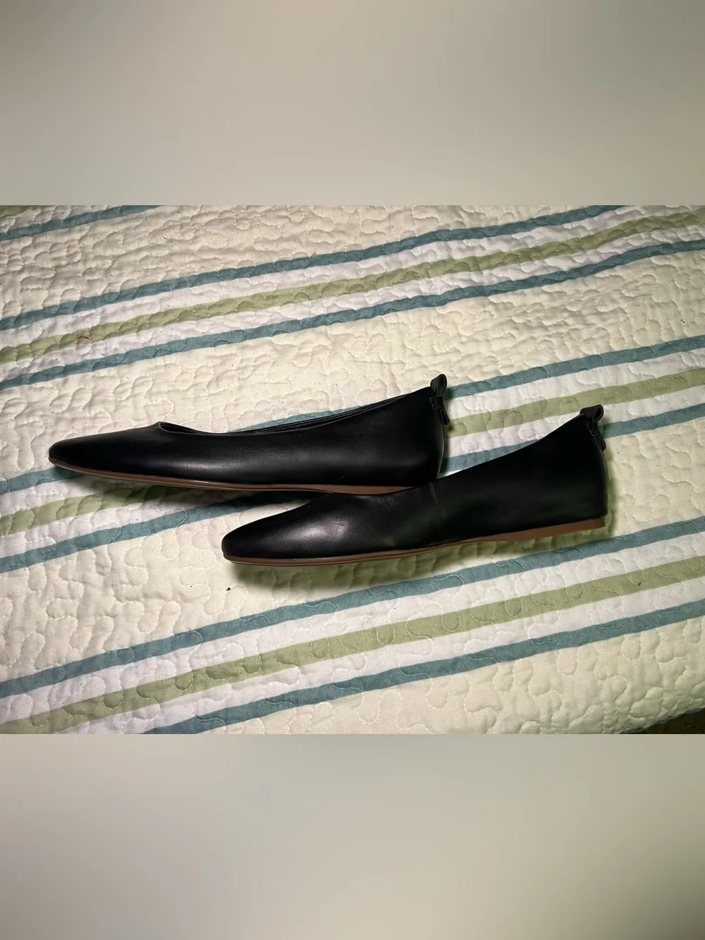 Lucky Brand Black Leather Slip-On Ballet Flats